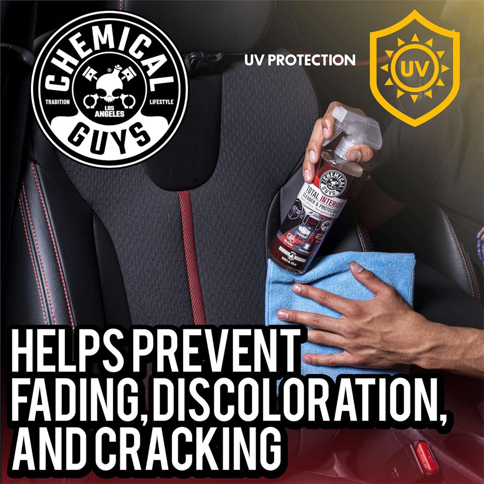 Chemical Guys total interior cleaner & protectant spray for leather, vinyl, plastic, rubber & glass - 16 oz - black cherry