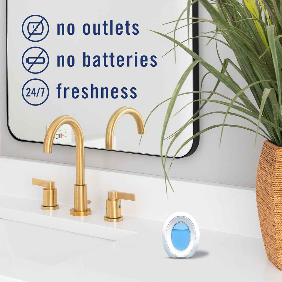 Febreze Bathroom Air Freshener, Odor-Fighting, Plug In Alternative, Air Fresheners for Home, Bathroom, & Kitchen, Closet Air Fresheners, Pet & Litter Box Odor Fighter, Refresh & Energize Scent, 4ct