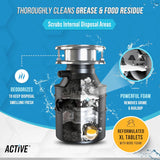 Garbage Disposal Cleaner Deodorizer Tablets - 24 Pack, New Powerful XL Foaming Tablet - Fresh Citrus Foam Sink Garburator Disposer Freshener, Natural Kitchen Drain Cleaning Care - 1 Year Supply - Rayz Mart