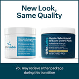 qrxlabs salicylic & glycolic acid pads 2% salicylic & 10% glycolic acne pads for face & bacne with vitamins b5, c, e, calendula, and green tea - 50 count