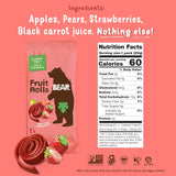 BEAR Real Fruit Snack Rolls - Gluten Free, Vegan, and Non-GMO, 0.7 Ounce, 36 Rolls, Strawberry, Healthy Snacks for Kids and Adults