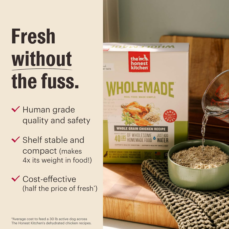 honest kitchen human grade wholemade dehydrated whole grain dog food turkey 10 lb box