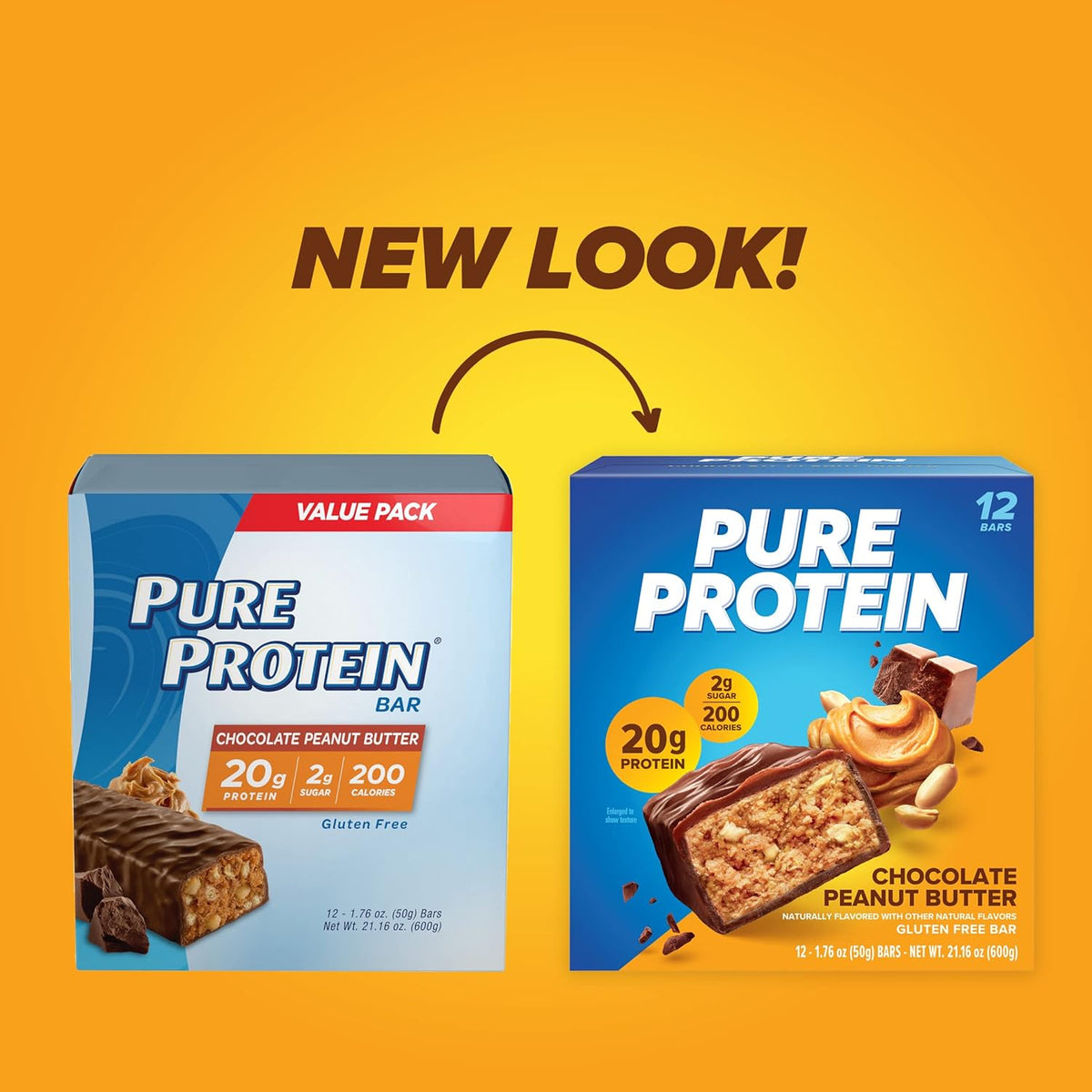 PLre Protein Chocolate Peanut Butter Protein Bars – 20g Protein, 3g Sugar, 190 Calories (12 count) Low Sugar* High Protein Snack - Gluten Free - Perfect for a Healthy Snack