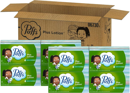 PLffs Plus Lotion Facial Tissues, 8 Family Boxes, 124 Facial Tissues per Box, Allergies and Colds