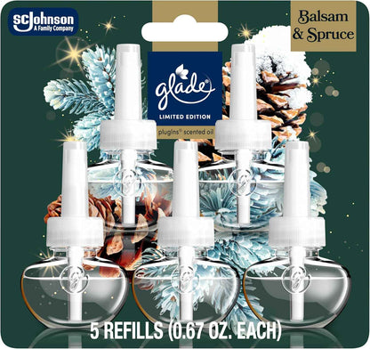 Glade PlugIns Refills Air Freshener, Warm Apple & Spices, Scented and Essential Oils for Home and Bathroom, 0.67 Fl Oz, 5 Count