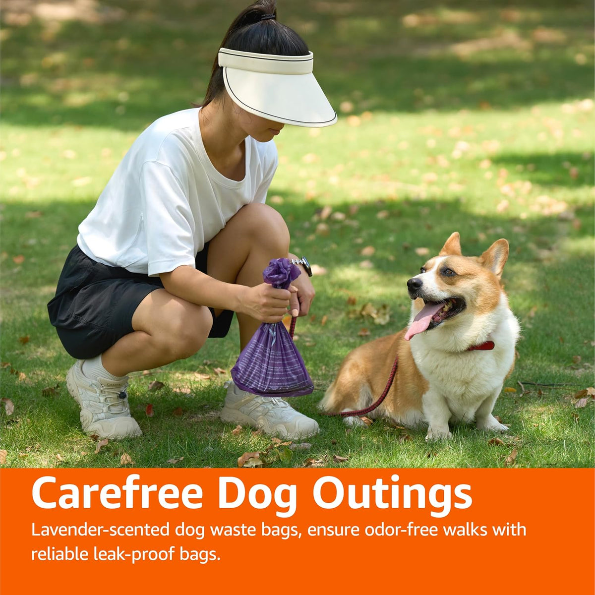 Amazon Basics Premium Lavender Scented Standard Dog Waste Bags, 300 Count (15 Pack of 20)