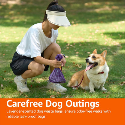 Amazon Basics Premium Lavender Scented Standard Dog Waste Bags, 300 Count (15 Pack of 20)