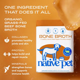 Native Pet Bone Broth for Dogs - Made with Real Grass-Fed Beef, Dog Food Toppers for Picky Eaters - Hydration & Nutrition for Joint Health, 48 Scoops