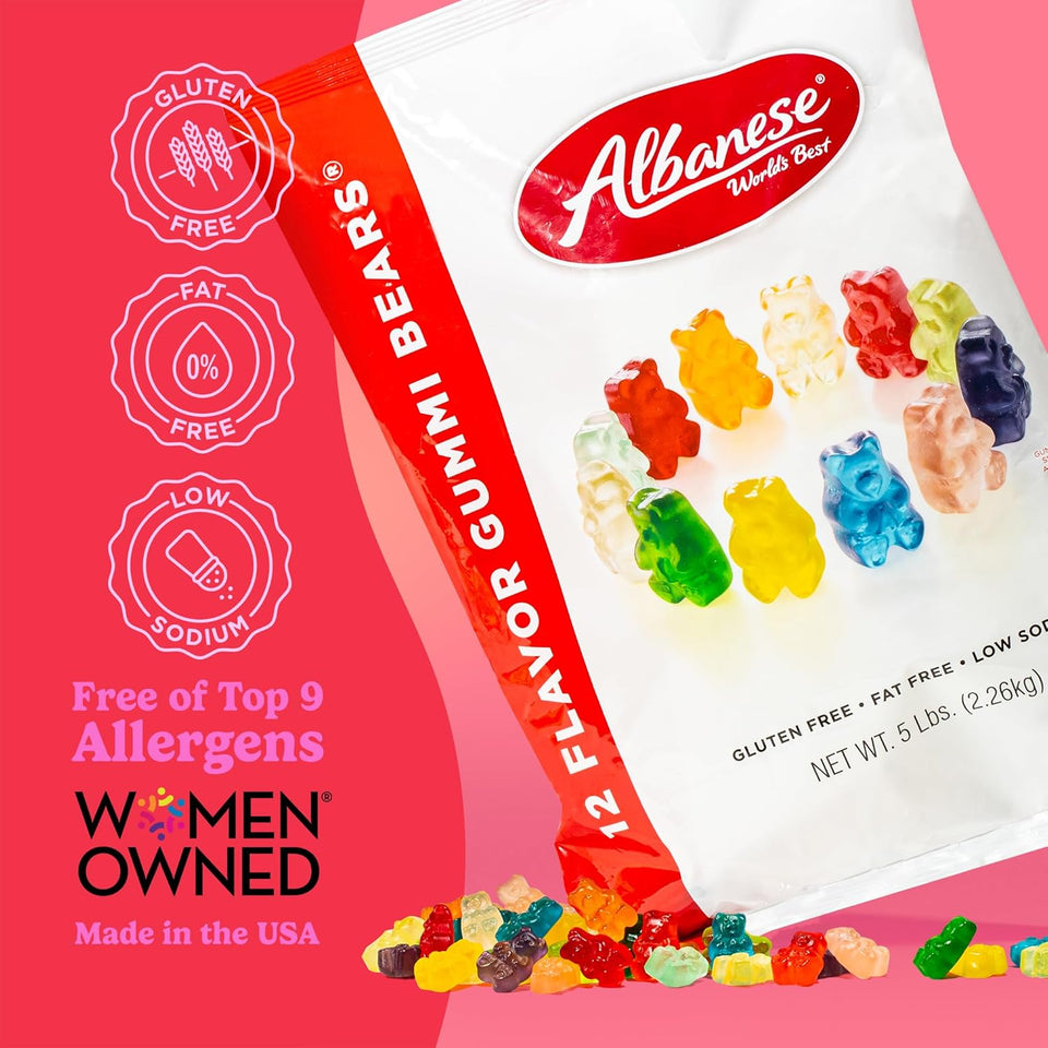 albanese candy 5 pound bag 12 flavor gummi bears bulk