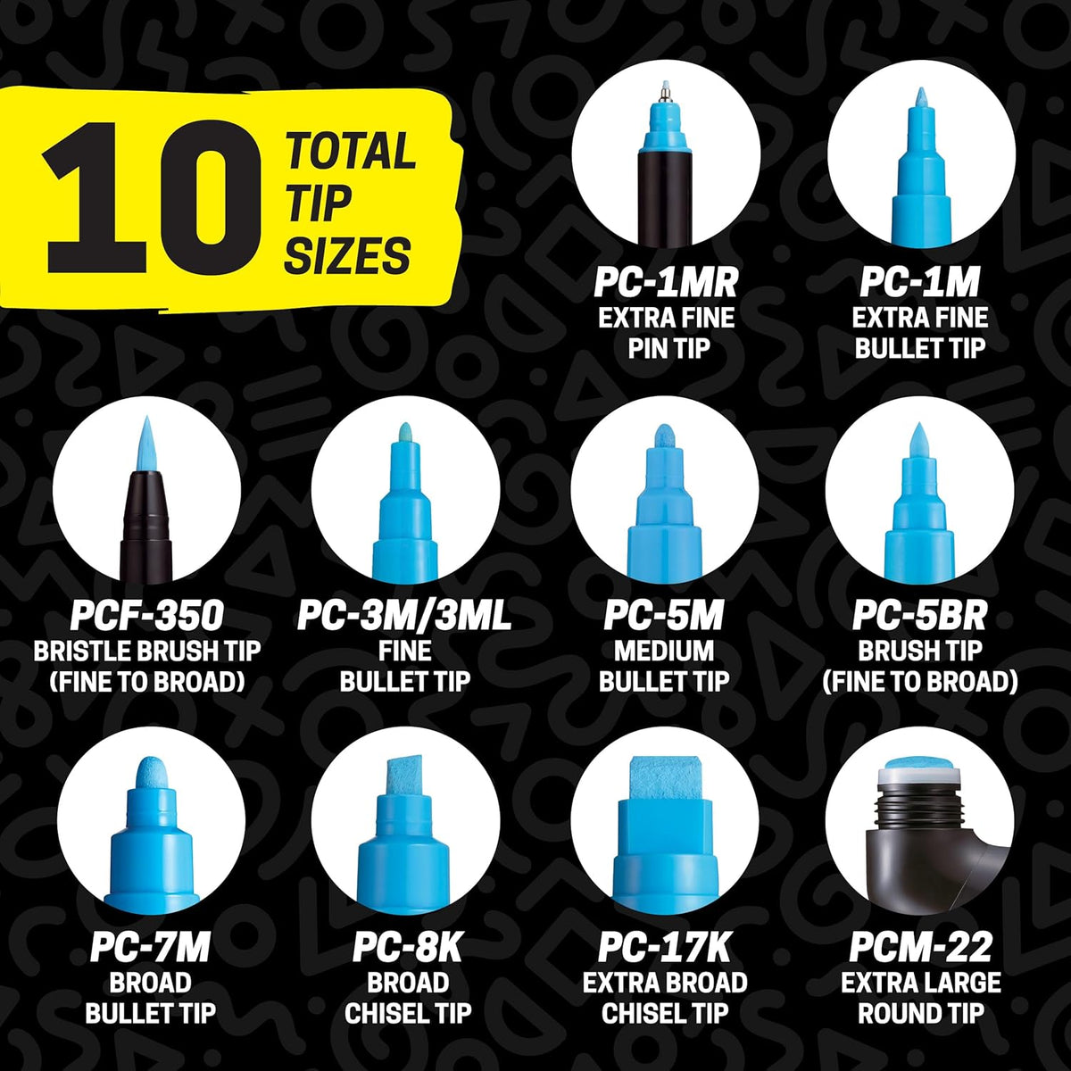 Posca Paint Art Markers, Set of 15 5M Medium Acrylic Markers with Reversible Tips, Artist Recommended Paint Pens for Gifts, Decorations, Fabric, Metal, Windows, Wood and Canvas
