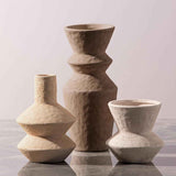 Ceramic Vase Home Table Decor - White Flower Vase Set of 3 Living Room Kitchen Decorations Farmhouse Modern Rustic Vases Decorative Centerpiece for Shelf Bedroom Office Bathroom Dining Coffee Desk