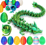 12 inch 3d printed dragon easter egg with fall protection and reinforced joints, eco-friendly fidget toy in rainbow color