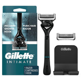 Gillette Intimate Razor for Men, Men’s Pubic Razors with 5-Blade Refills, Gentle and Easy to Use