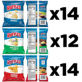 ruffles potato chips variety pack, 40-count, original, sour cream & onion, cheddar sour cream