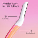 billie dermaplane starter kit reusable handle 3 refill blades malibu dermatologist-approved