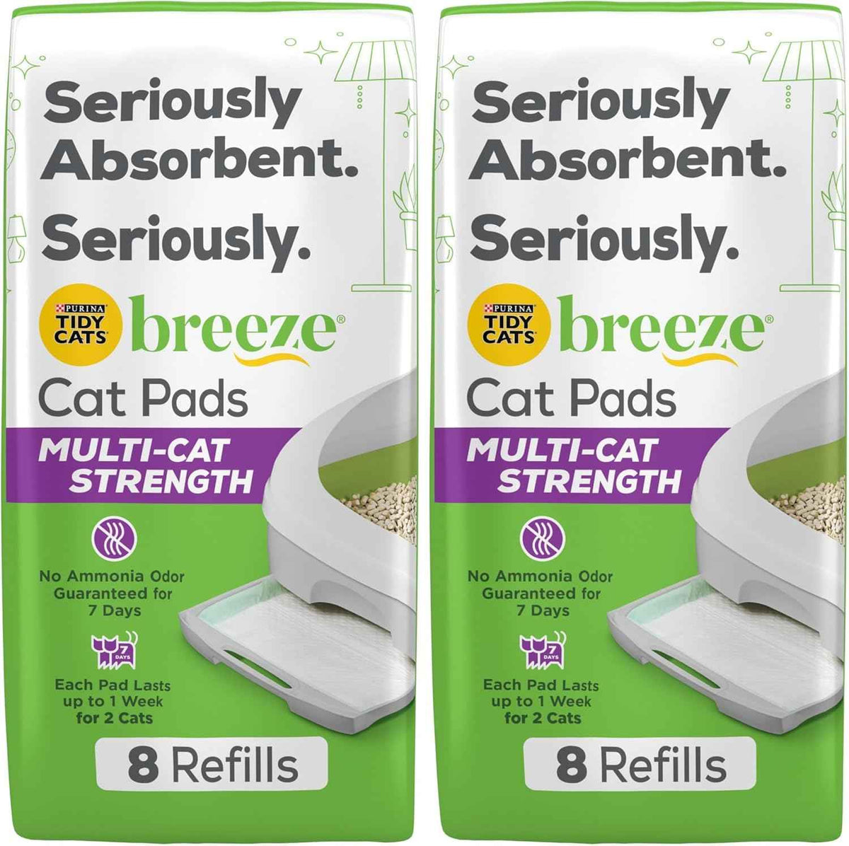 Purina Tidy Cats Cat Litter Breeze Pads Refill Pack Multi Cat Litter Pads - 8 ct. Bag