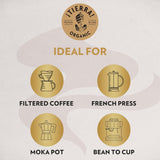 Lavazza ¡Tierra! 100% Arabica Organic Whole Bean Light Roast Coffee, 2.2 lb Bag, Italian Blend