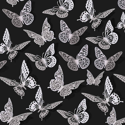 SAOROPEB 3D Butterfly Wall Decor - 48 Pcs, 4 Styles, 3 Sizes, Gold Butterfly Decorations for Birthday & Party Celebrations, Removable Stickers