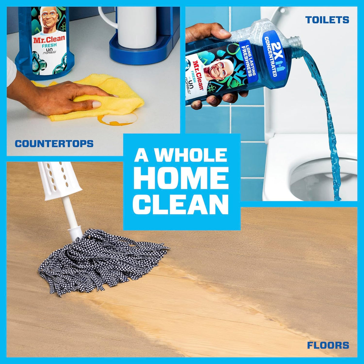 Mr. Clean 2X Concentrated Multi Surface Cleaner with Unstopables Fresh Scent 41 fl oz