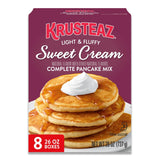 krusteaz sweet cream pancake and waffle mix, 26 oz boxes, light and fluffy, 8-count