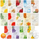 14 pack sheet face masks for dry skin, hydrating bulk facial mask set for women's skincare, gift face spa