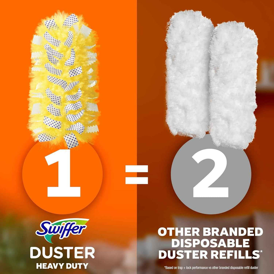 Swiffer Duster Heavy Duty 3 ft Extendable Handle Starter Kit with 3 Refills