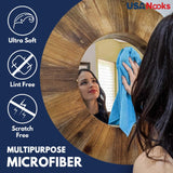 usanooks microfiber cleaning cloth grey 12 pack 12.5x12.5 inches high performance ultra absorbent