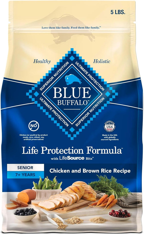 Blue Buffalo Life Protection Formula Senior Dry Dog Food - 5-lb Bag, Chicken & Brown Rice Recipe with Joint Health Support