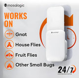 Mosalogic Fruit Fly Traps for Indoors Gnat Trap for House Indoor-600 Sqft Protection Area UV Fly Insect Trapper for Fruit Flies,Gnat,Mosquito,and Other Flying Insect Plug in Bug Killer White