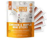New Primal Snack Mates Gluten-Free Chicken & Maple Sticks, Healthy Snacks for Kids, Low Sugar High Protein, 15 Pack