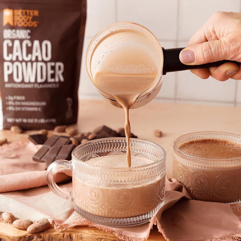BetterBody Foods Organic Cacao Powder, 16 oz, Rich Chocolate, Non-GMO, Gluten-Free, Cocoa, 1 lb bag