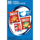 Kellogg's Cheez-It, Pringles & Rice Krispies Treats Snacks Mega Variety Pack, 30.1oz Box, 30 Count, Assorted Flavors