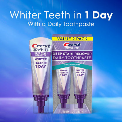 Crest 3DWhite Brilliance Deep Stain Remover Brilliant White Toothpaste - 3.1oz/2pk