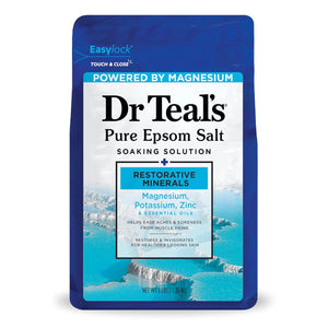 Dr Teal's Pure Epsom Salt, Magnesium, Potassium, & Zinc Rich Bath Soak, 3 lbs, Paraben-Free, Pet-Friendly