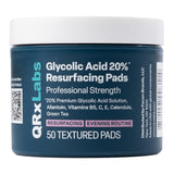 glycolic acid 20% resurfacing pads for face and body with vitamins b5 c e green tea calendula allantoin peel pads