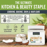 Viva Naturals Organic Coconut Oil, 16 fl oz, Unrefined, Cold-Pressed Extra Virgin, USDA Organic & Non-GMO