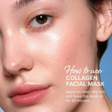 maree collagen facial mask with hyaluronic acid sheet face mask skincare for women 6 count