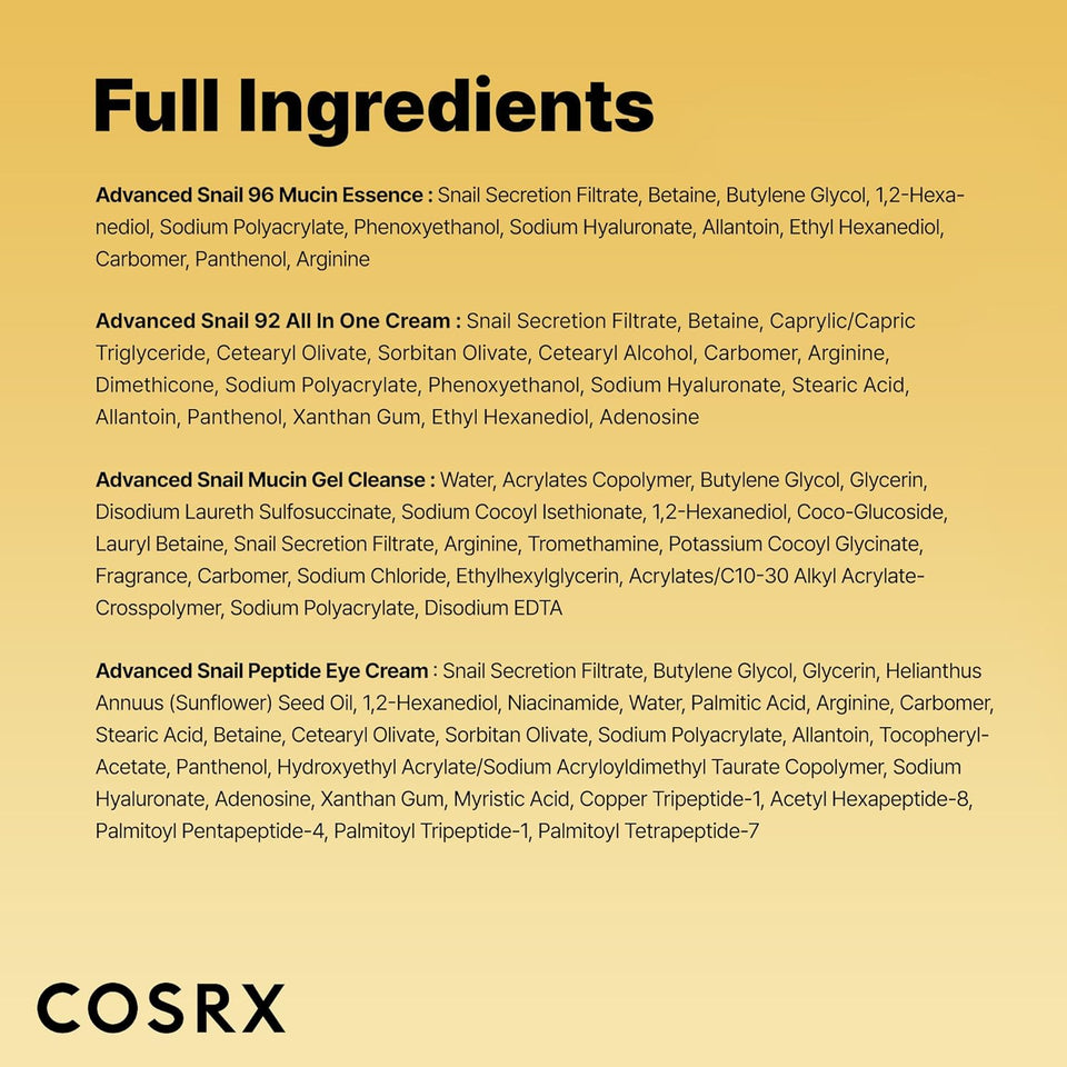 cosrx all about snail mucin korean skincare travel essentials set mini gift moisturizing kit