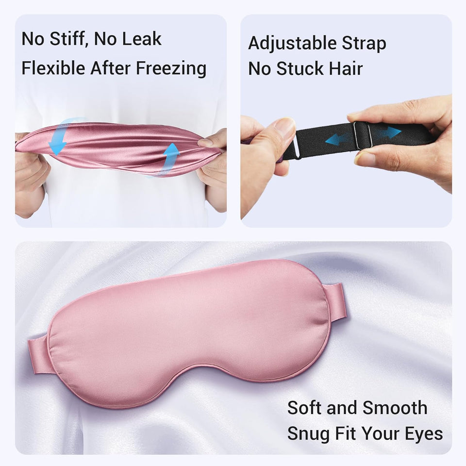 Cooling Eye Mask for Puffy Eyes - Relaxing Gift for Women with Migraine Relief
