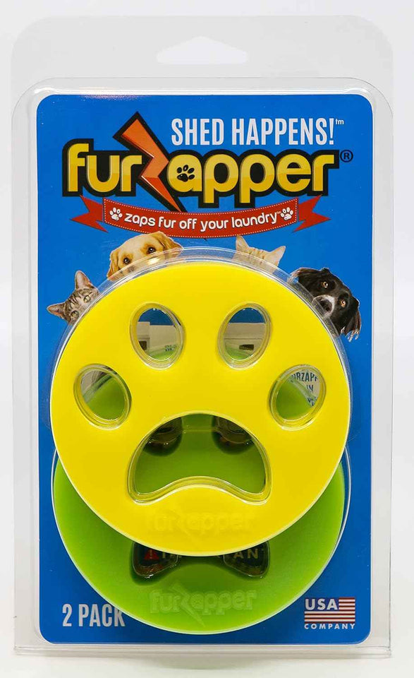 FurZapper Pet Hair Remover for Laundry, 2 Pack - Reusable Dog & Cat Hair Remover Tool As Seen on Shark Tank - Removes Pet Fur, Hair, Lint, Dander From Clothes & Laundry - Use 1 FurZapper Per Pet