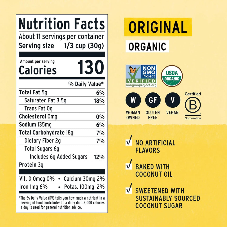 Purely Elizabeth Organic Original Ancient Grain Granola 12oz Bag Gluten-Free Non-GMO