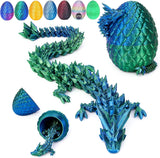 12 inch 3d printed dragon easter egg with fall protection and reinforced joints, eco-friendly fidget toy in rainbow color