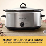 Crock-Pot 7 Quart Oval Manual Slow Cooker, Stainless Steel (SCV700-S-BR), Versatile Cookware for Large Families or Entertaining