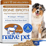 Native Pet Bone Broth for Dogs - Made with Real Grass-Fed Beef, Dog Food Toppers for Picky Eaters - Hydration & Nutrition for Joint Health, 48 Scoops