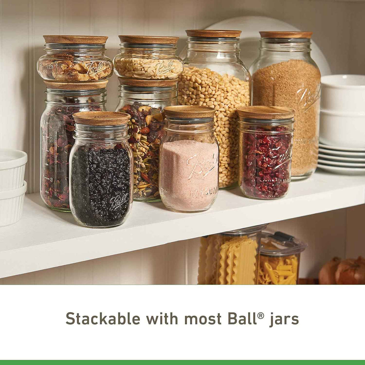 Acacia wood Ball jar lids, 5-pack, Regular and Wide Mouth sizes