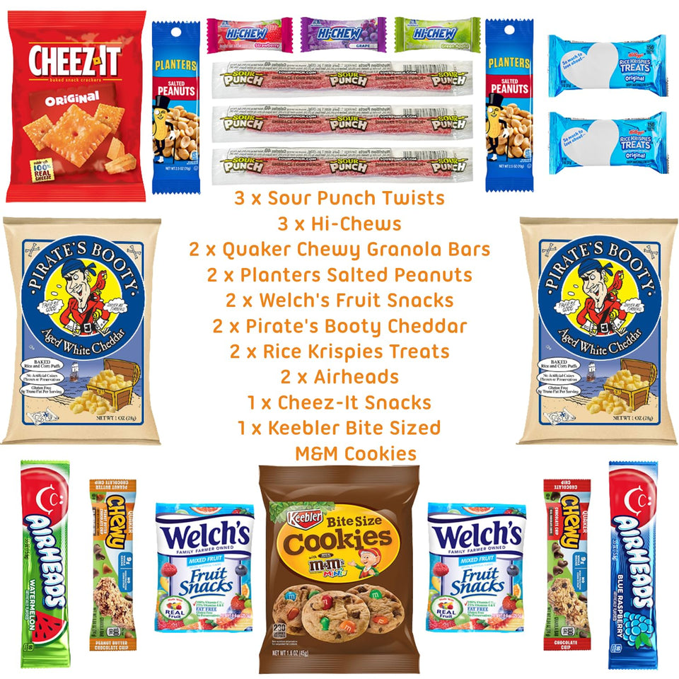 Hangry Kit birthday snack box - 20ct happy birthday care package with party variety box and funny 1