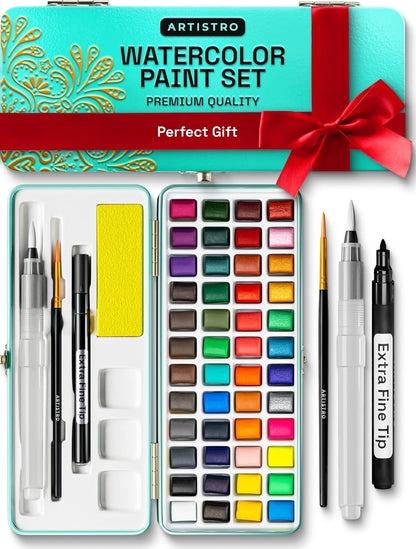 ARTISTRO Watercolor Paint Set - Portable Paint Kit - Perfect for Gifting to Adults, Teens, Tweens, & Kids