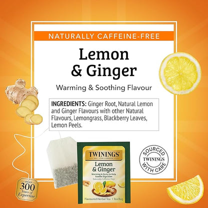 Twinings of London Flavoured Herbal Tea Lemon & Ginger 100 pckts - Cart Shape
