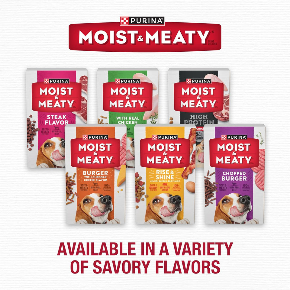 purina 36ct moist and meaty dog food dry soft pouches with cheddar cheese flavor