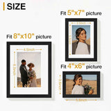 Vittanly 10-pack picture frames collage wall decor set with 8x10, 5x7, 4x6 frames, black engineered wood